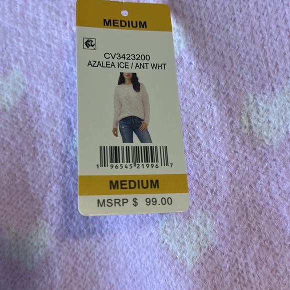 Vince Camuto all over Heart Print Over sized Pullover Sweater Size M NWT - Picture 5 of 6